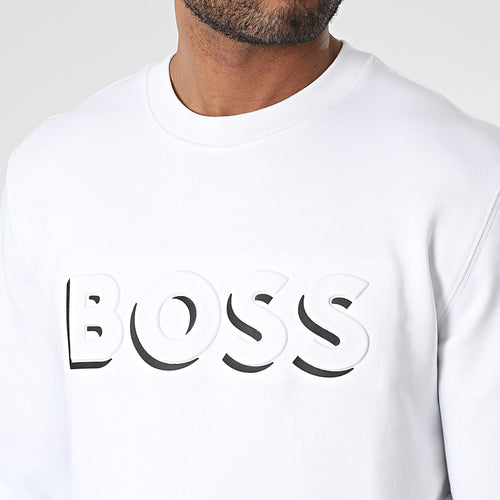 Load image into Gallery viewer, BOSS ORGANIC-COTTON SWEATSHIRT WITH EMBOSSED AND PRINTED LOGO - Yooto
