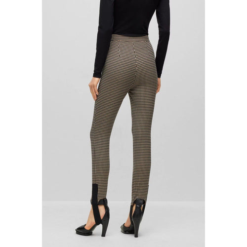 Load image into Gallery viewer, BOSS SLIM-FIT CHECKED TROUSERS WITH STIRRUP HEMS - Yooto
