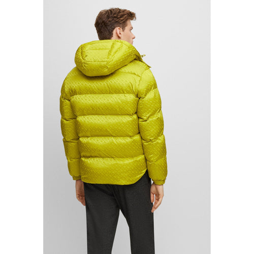 Load image into Gallery viewer, BOSS MONOGRAM-JACQUARD WATER-REPELLENT PADDED JACKET WITH HOOD - Yooto
