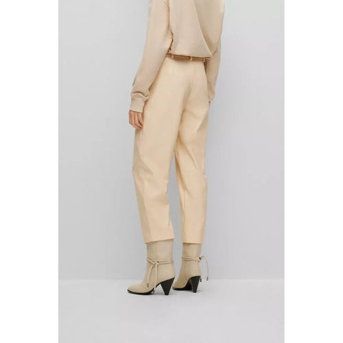 Load image into Gallery viewer, BOSS  TAPERED-FIT CROPPED TROUSERS IN FAUX LEATHER - Yooto
