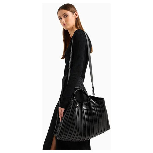 Load image into Gallery viewer, EMPORIO ARMANI ASV MEDIUM MYEA SHOPPER BAG IN PLEATED, RECYCLED FAUX NAPPA LEATHER - Yooto

