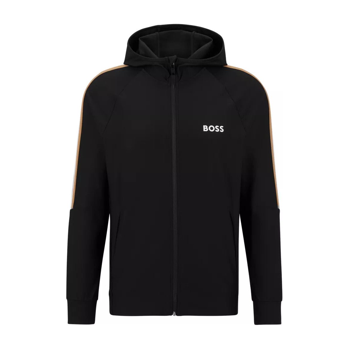 BOSS ZIP-UP HOODIE IN ACTIVE-STRETCH JERSEY WITH LOGO - Yooto