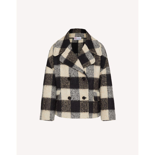 Load image into Gallery viewer, Red Valentino
check-pattern double-breasted coat - Yooto
