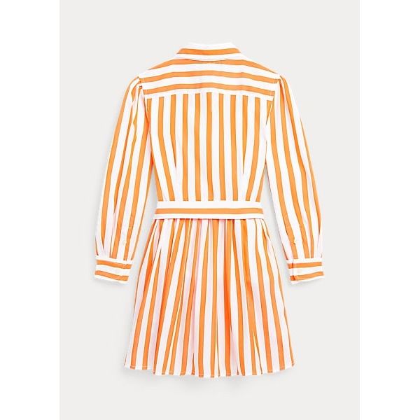 POLO RALPH LAUREN STRIPED COTTON POPLIN BELTED SHIRTDRESS - Yooto