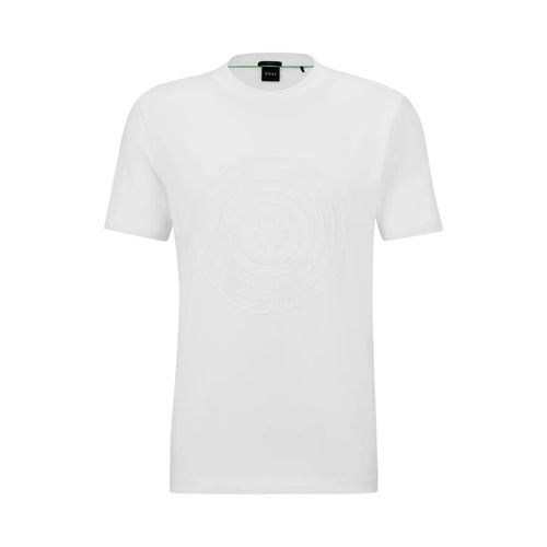 Load image into Gallery viewer, BOSS STRETCH-COTTON T-SHIRT WITH EMBOSSED CIRCULAR ARTWORK AND BRANDING - Yooto
