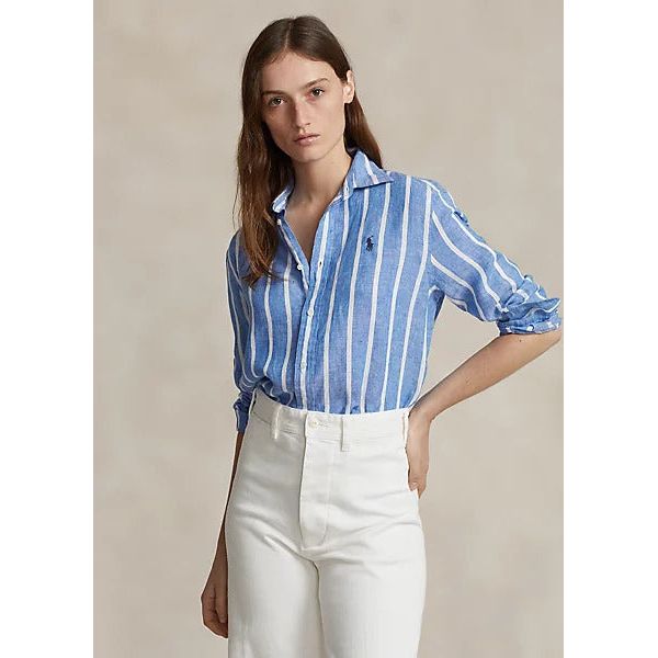 POLO RALPH LAUREN RELAXED FIT STRIPED LINEN SHIRT - Yooto