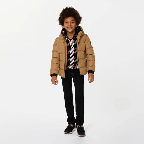 Load image into Gallery viewer, BOSS KIDS LOGO-PRINT PADDED HOODED JACKET - Yooto
