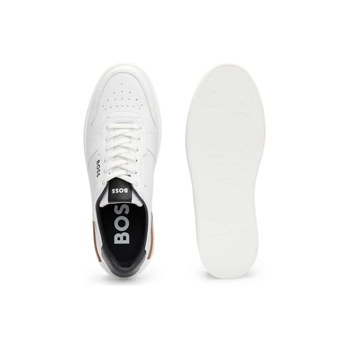 Load image into Gallery viewer, BOSS CUPSOLE TRAINERS WITH LACES AND BRANDED LEATHER UPPERS - Yooto
