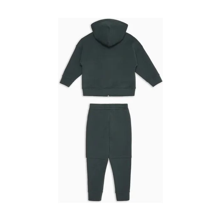 EMPORIO ARMANI KIDS DOUBLE-JERSEY TRACKSUIT FEATURING A HOODED SWEATSHIRT WITH ZIP AND LOGO TAPE - Yooto