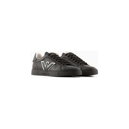 Load image into Gallery viewer, EMPORIO ARMANI LEATHER SNEAKERS WITH EAGLE PATCH - Yooto
