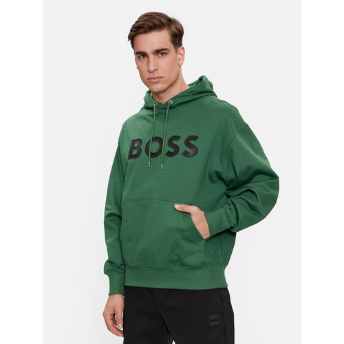 Load image into Gallery viewer, BOSS COTTON-TERRY HOODIE WITH RUBBER-PRINT LOGO - Yooto
