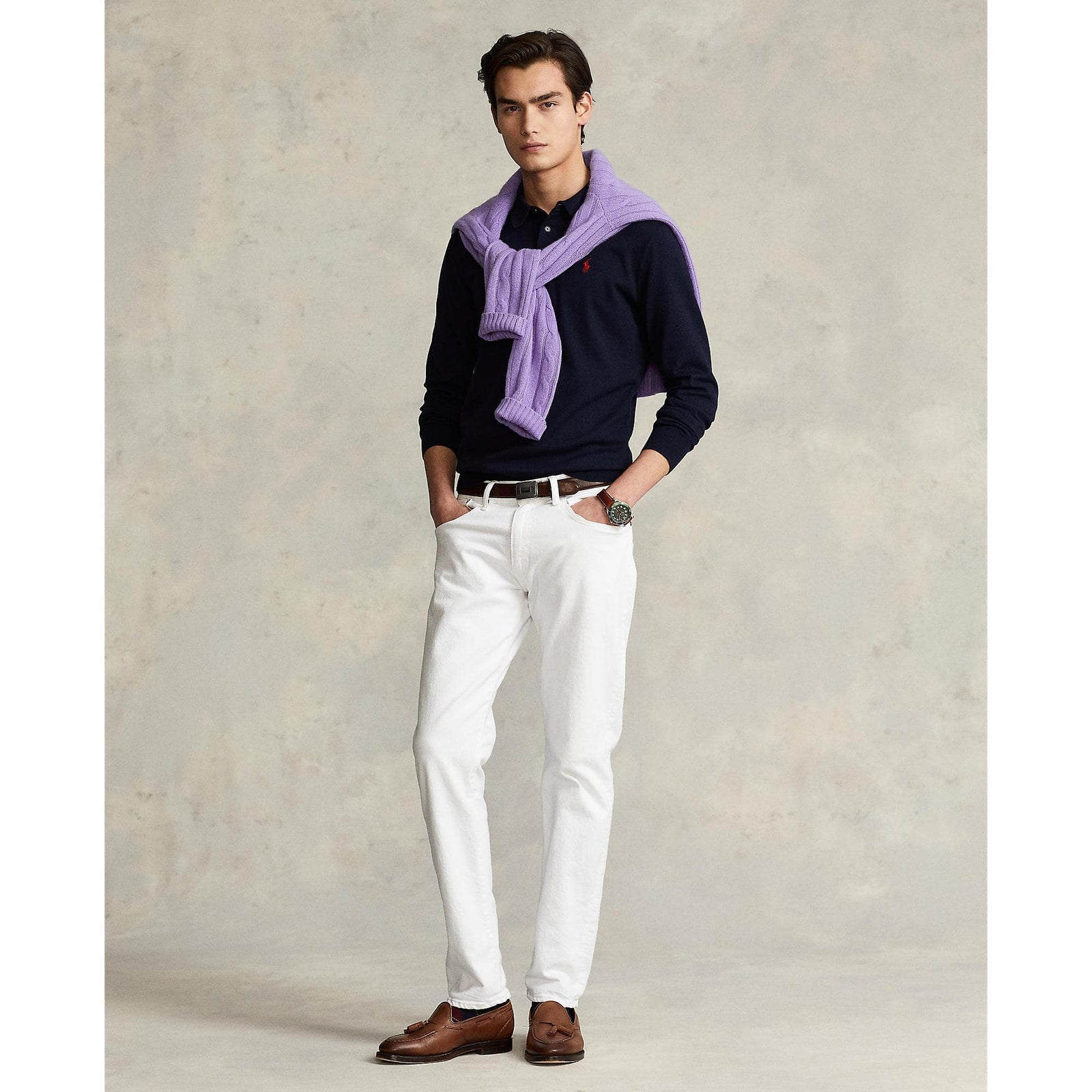 Cotton Polo-Collar Sweater - Yooto