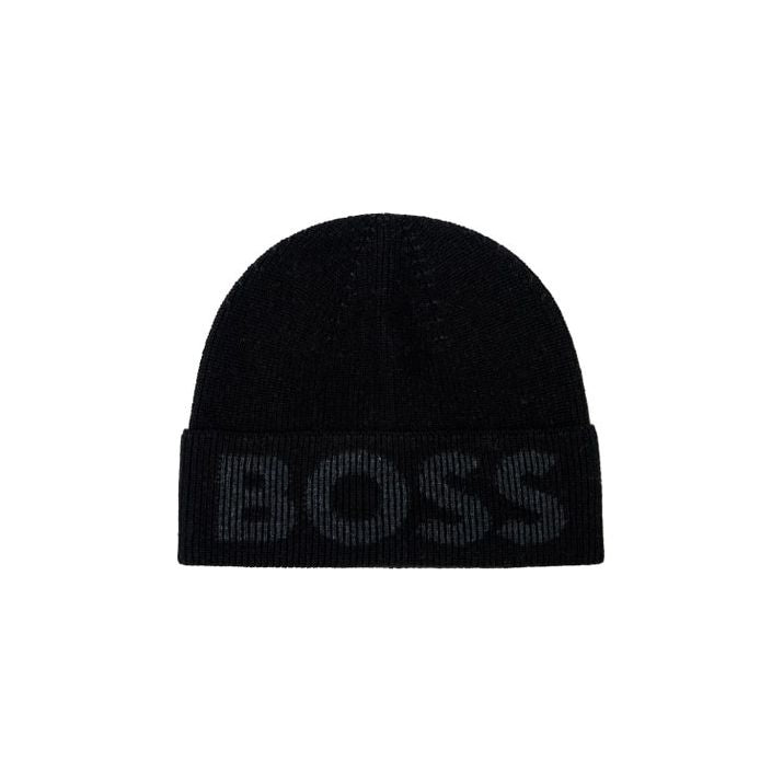 BOSS INTARSIA-KNIT LOGO BEANIE - Yooto