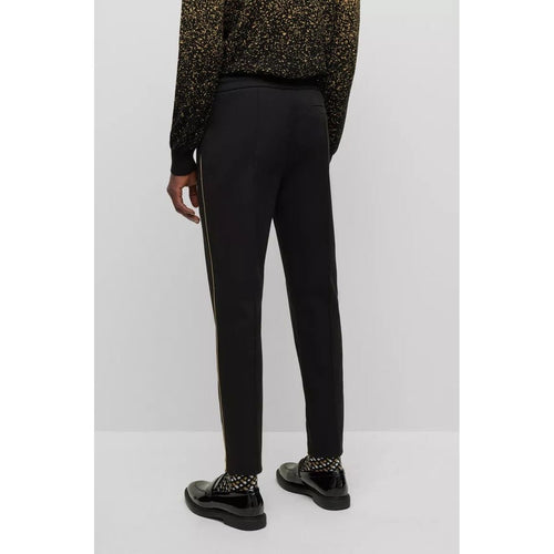 Load image into Gallery viewer, BOSS COTTON-BLEND TRACKSUIT BOTTOMS WITH GOLD-TONE PIPING - Yooto
