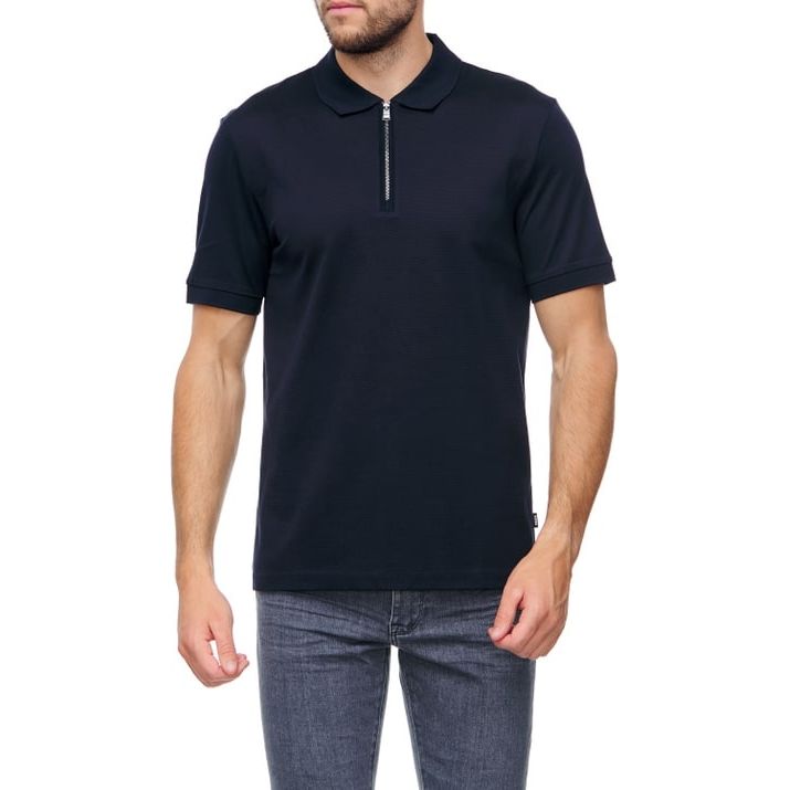 BOSS MERCERISED-COTTON SLIM-FIT POLO SHIRT WITH ZIPPED PLACKET - Yooto