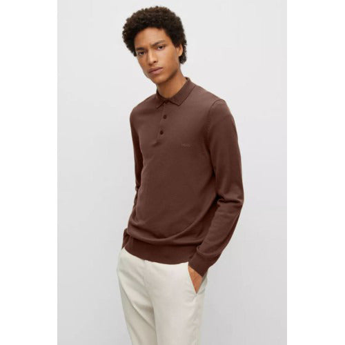 Load image into Gallery viewer, BOSS POLO SWEATER IN VIRGIN WOOL WITH EMBROIDERED LOGO - Yooto
