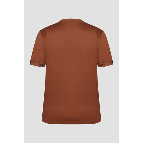 Load image into Gallery viewer, BOSS MERCERISED-COTTON REGULAR-FIT T-SHIRT WITH LOGO CUFFS - Yooto
