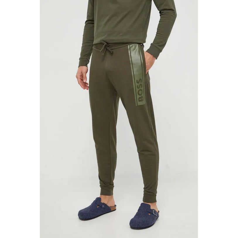 BOSS CUFFED TRACKSUIT BOTTOMS IN FRENCH TERRY WITH LOGO PRINT - Yooto