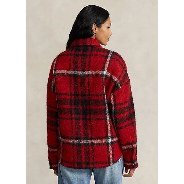 POLO RALPH LAUREN OVERSIZE FIT PLAID WOOL-BLEND SHIRT - Yooto