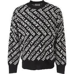 VERSACE JEANS COUTURE SWEATER WITH ALL-OVER LOGO - Yooto