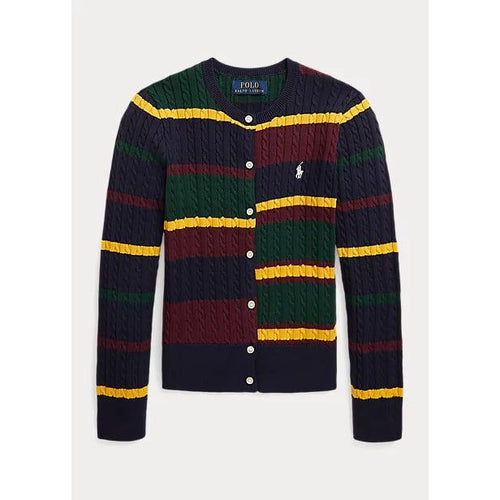Load image into Gallery viewer, POLO RALPH LAUREN STRIPED MINI-CABLE COTTON CARDIGAN - Yooto
