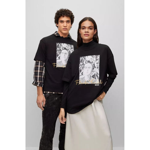 Load image into Gallery viewer, BOSS RELAXED-FIT ORGANIC-COTTON T-SHIRT WITH FRIDA KAHLO GRAPHIC - Yooto
