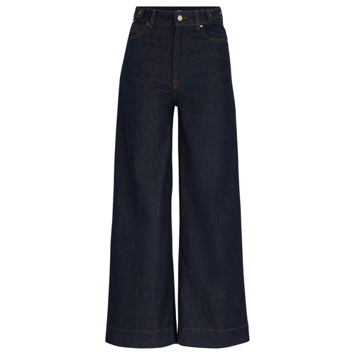 Load image into Gallery viewer, BOSS SLIM-FIT WIDE-LEG JEANS IN NAVY STRETCH DENIM - Yooto
