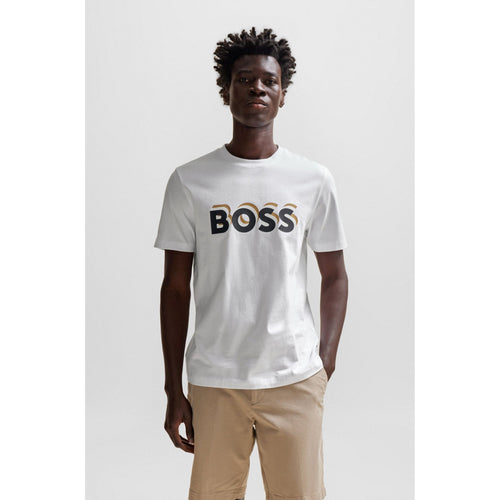 Load image into Gallery viewer, BOSS COTTON JERSEY T-SHIRT WITH LOGO IN THE BRAND&#39;S TYPICAL COLOURS - Yooto
