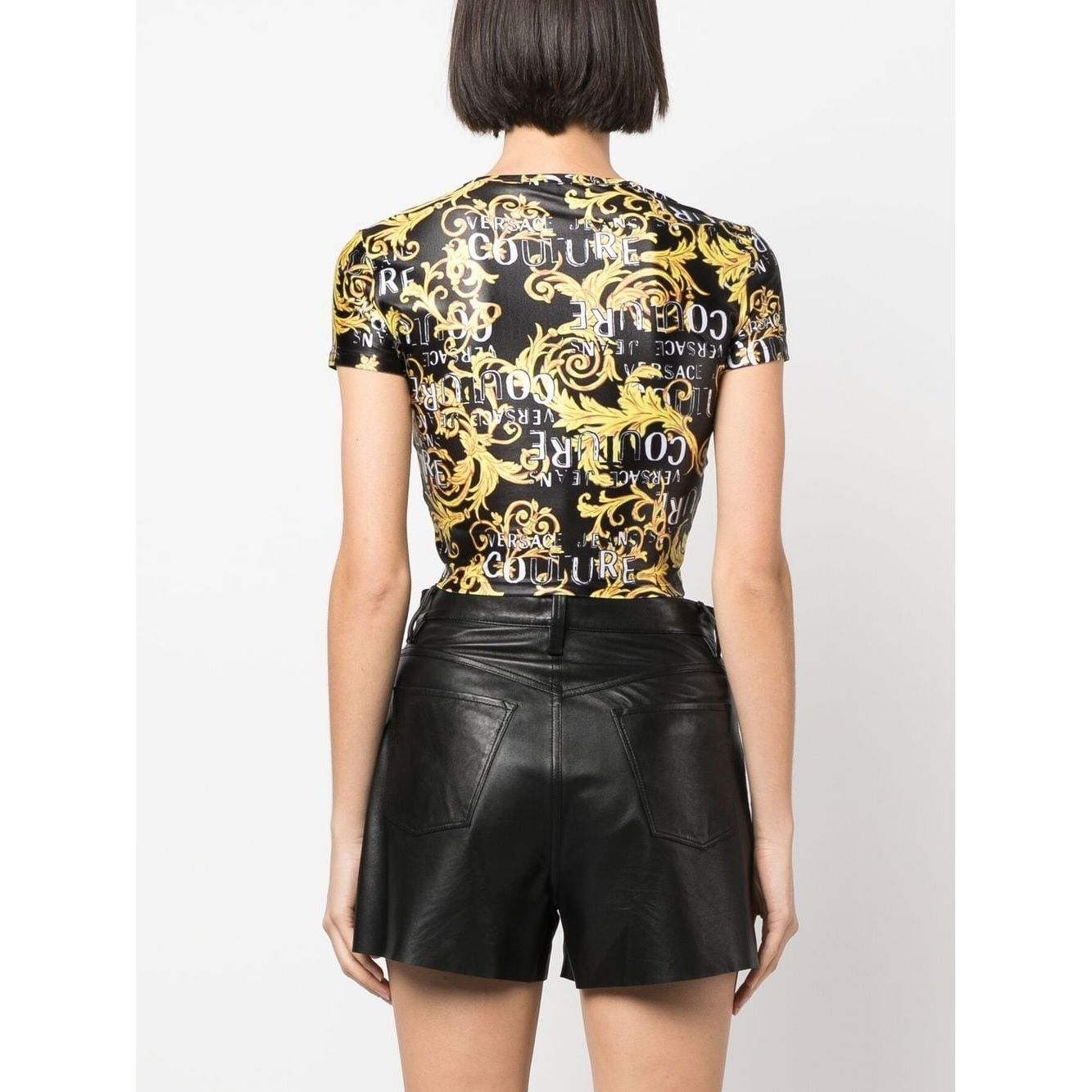 VERSACE JEANS COUTURE BAROCCO-PRINT CROPPED TOP - Yooto