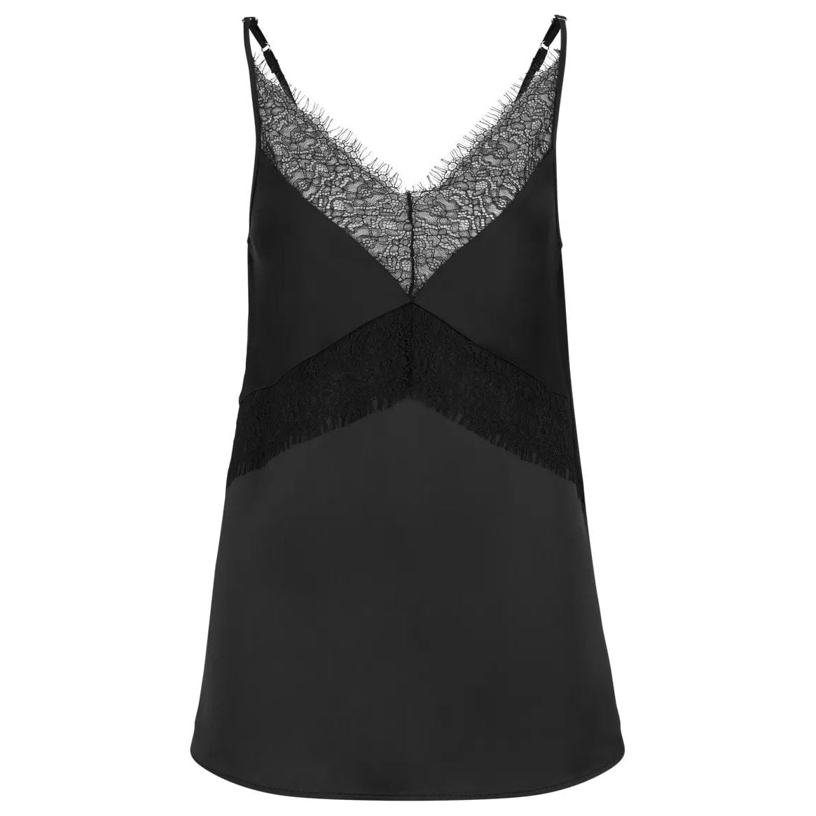 BOSS HEAVYWEIGHT-SATIN CAMISOLE WITH LACE TRIM - Yooto