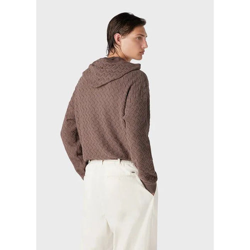 Load image into Gallery viewer, EMPORIO ARMANI HOODED JUMPER IN TEXTURED WAVE PATTERN - Yooto
