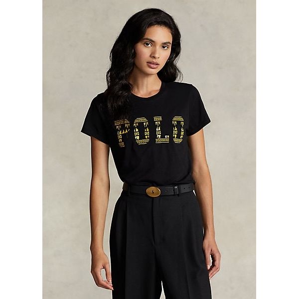 POLO RALPH LAUREN SEQUINNED-LOGO JERSEY T-SHIRT - Yooto