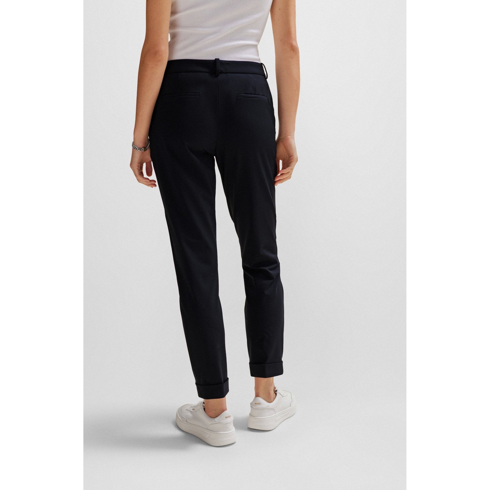 BOSS SLIM-FIT ANKLE TROUSERS IN HIGH-PERFORMANCE STRETCH JERSEY - Yooto