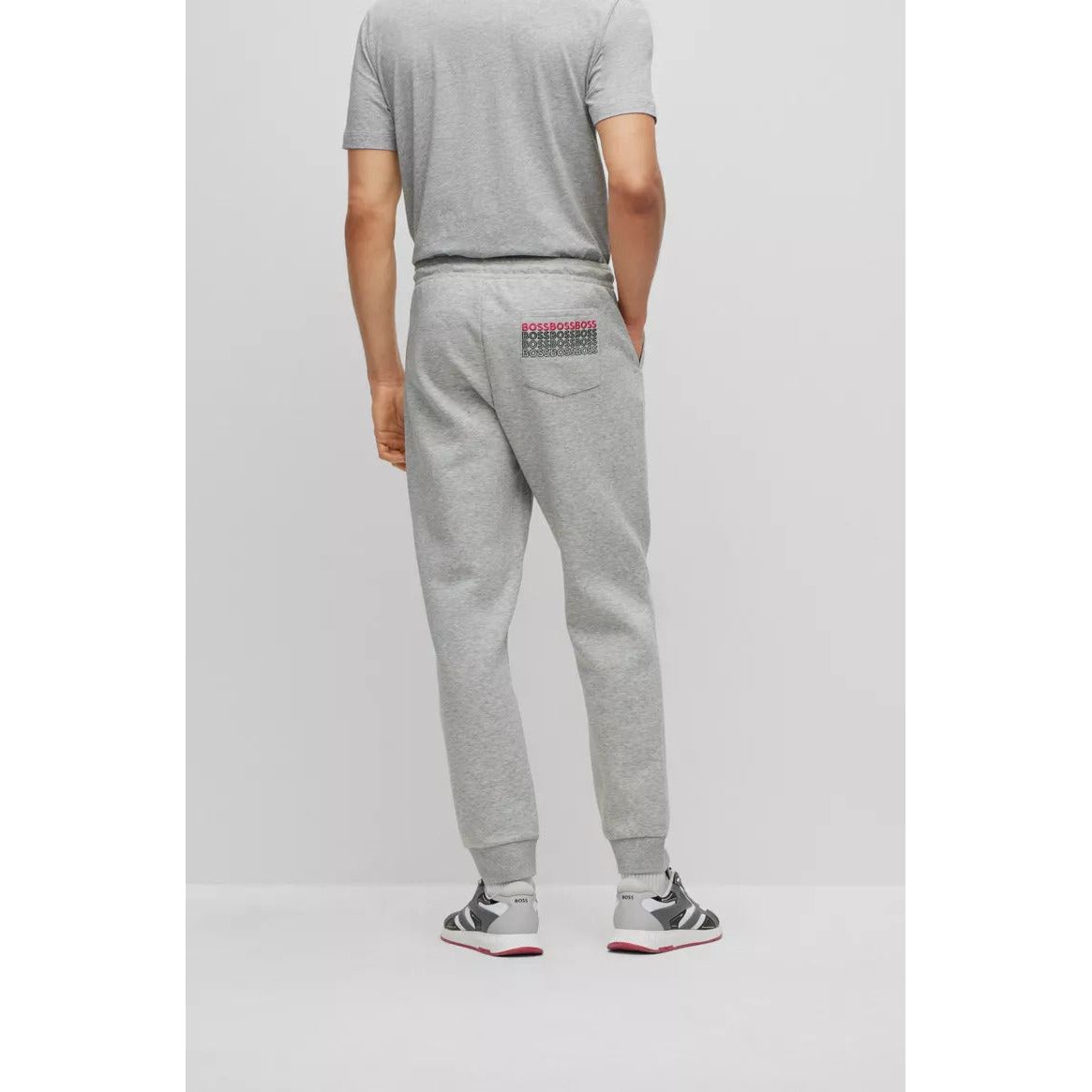 BOSS REGULAR-FIT TRACKSUIT BOTTOMS WITH MULTI-COLOURED LOGOS - Yooto