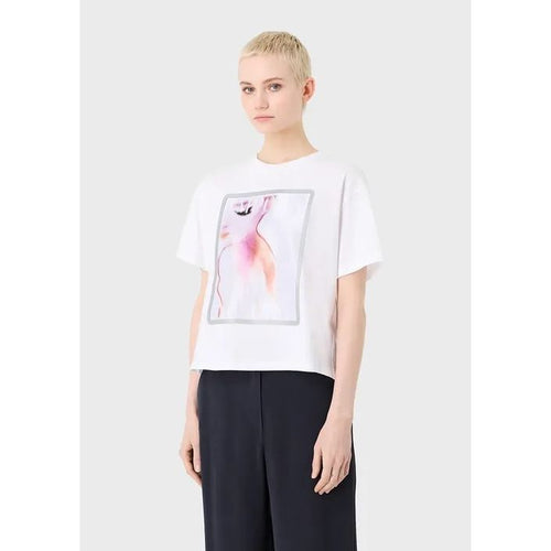 Load image into Gallery viewer, EMPORIO ARMANI SOFT ORGANIC-JERSEY T-SHIRT WITH 3D-EFFECT PRINT OVERSIZED PATCH - Yooto
