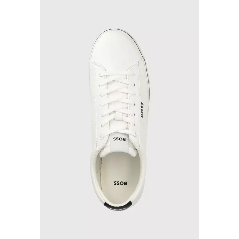 BOSS MIXED-MATERIAL LACE-UP TRAINERS WITH SUEDE TRIMS - Yooto