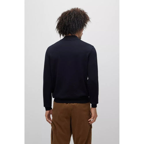 Load image into Gallery viewer, BOSS ORGANIC-COTTON ZIP-NECK SWEATER WITH EMBROIDERED LOGO - Yooto
