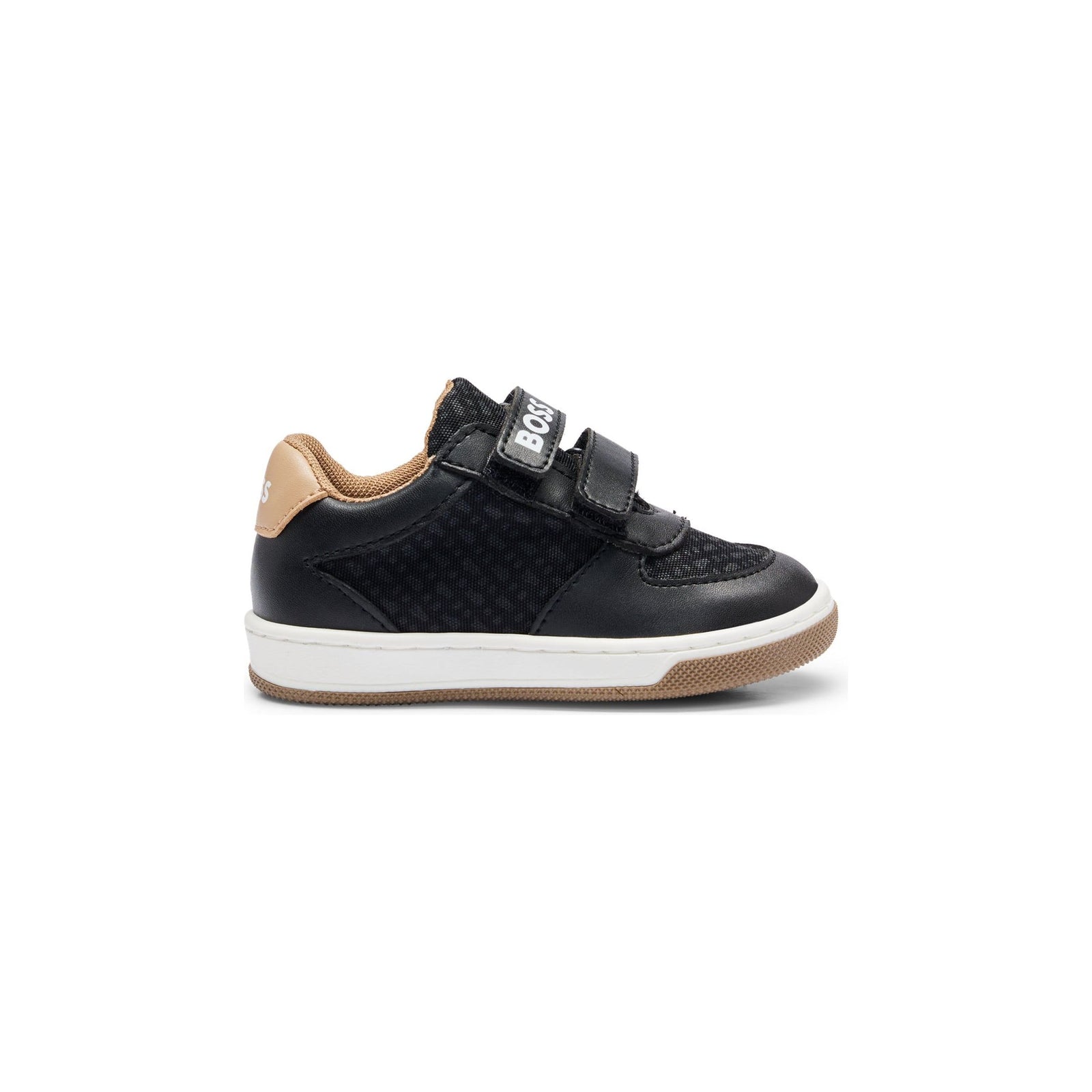 BOSS KIDS TRAINERS WITH MONOGRAM PATTERN AND TOUCH CLOSURE - Yooto