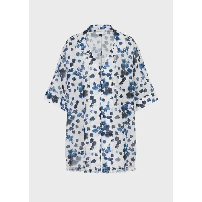 EMPORIO ARMANI MARE CAPSULE COLLECTION OVERSIZED SHIRT IN BATIK FLORAL-PRINT MUSLIN - Yooto