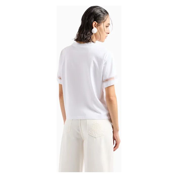 EMPORIO ARMANI ASV ORGANIC JERSEY T-SHIRT WITH MACRAMÉ LOGO TAPE - Yooto