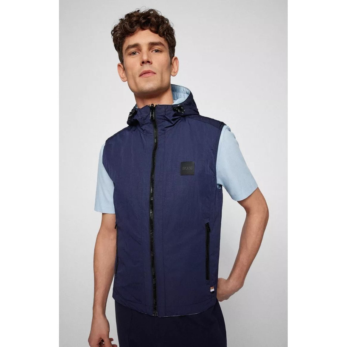 WATER-REPELLENT REVERSIBLE GILET WITH LOGO DETAILS - Yooto