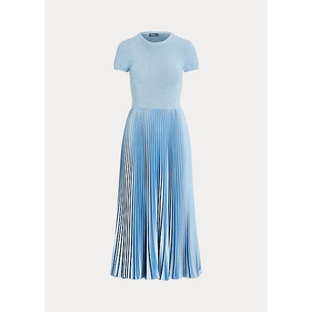 POLO RALPH LAUREN HYBRID JUMPER-PLEATED MIDI DRESS - Yooto