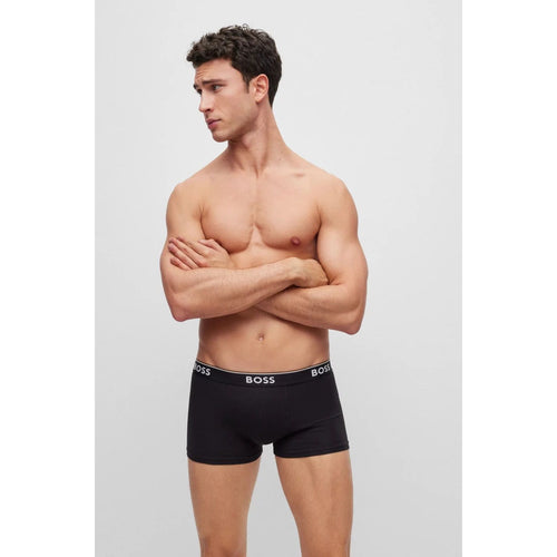 Load image into Gallery viewer, BOSS THREE-PACK OF LOGO-WAISTBAND TRUNKS IN STRETCH COTTON - Yooto
