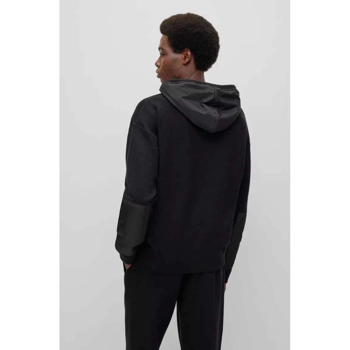 BOSS DOUBLE-FACED HOODIE IN COTTON AND VIRGIN WOOL - Yooto