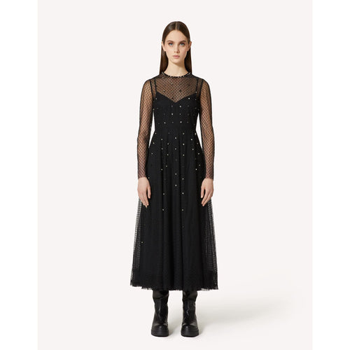 Load image into Gallery viewer, RED VALENTINO TULLE MESH DRESS WITH STAR EMBROIDERY - Yooto
