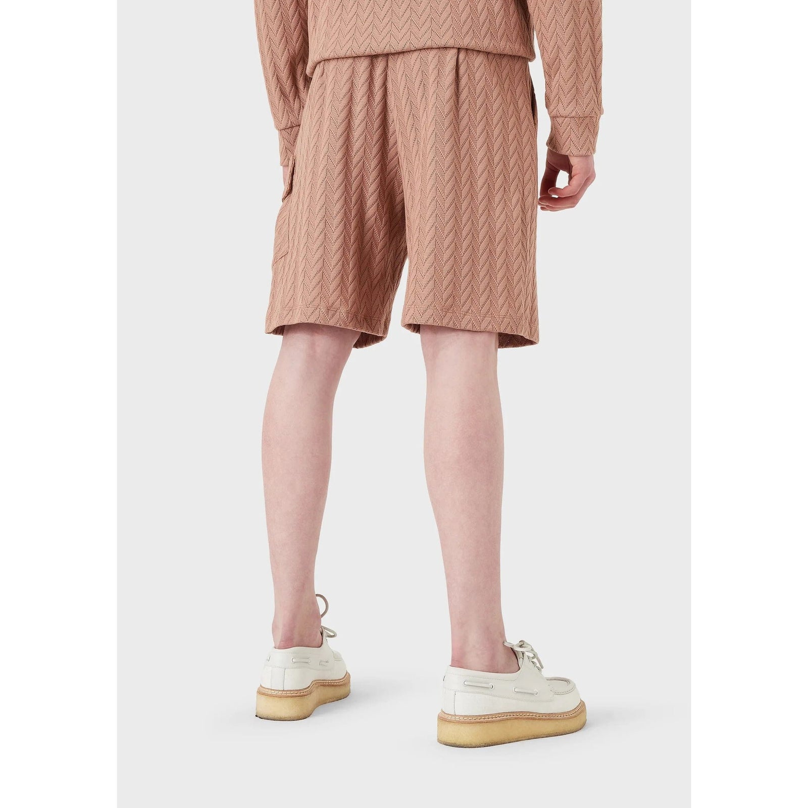 Bermuda shorts with drawstring in perforated jacquard jersey - Yooto