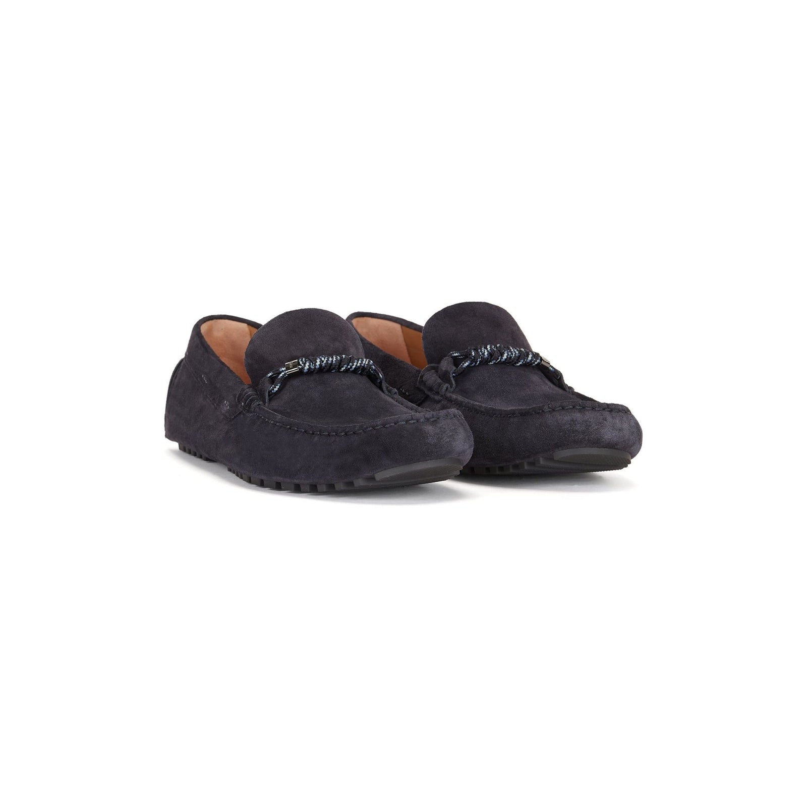 SUEDE SLIP-ON MOCCASINS WITH BRANDED CORD TRIM - Yooto