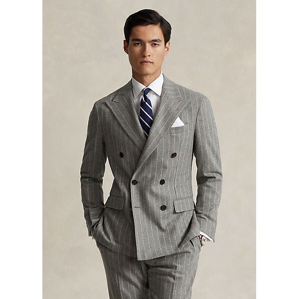 POLO RALPH LAUREN POLO SOFT CHALK-STRIPE WOOL SUIT JACKET - Yooto