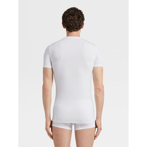 Load image into Gallery viewer, White Micromodal Crewneck T-Shirt - Yooto
