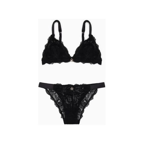 Load image into Gallery viewer, EMPORIO ARMANI SUSTAINABILITY VALUES ETERNAL LACE RECYCLED LACE BRA AND BRAZILIAN BRIEFS SET - Yooto
